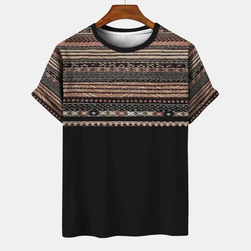 Men's T-shirt Ethnic Style 3d Print Tshirt Men Women Fashion African Tradition Stripe T shirt Short Sleeve Tops Tees Vintage New - Image 6