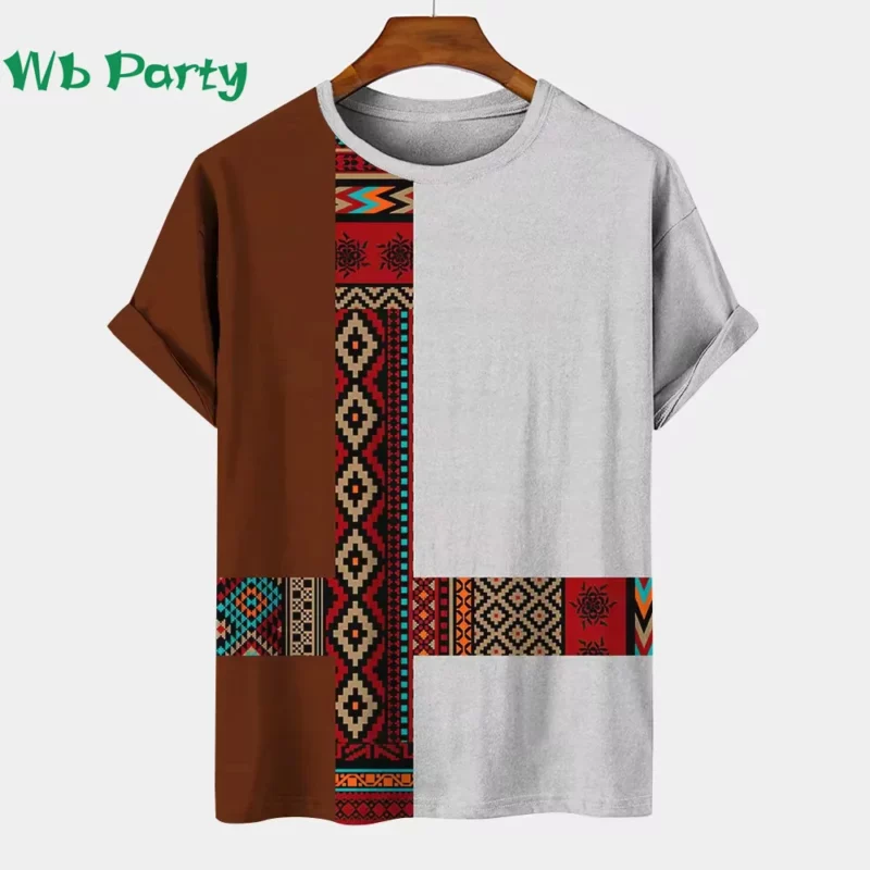 Vintage Striped Pattern Printing T shirt Men Designer Man T shirt Short Sleeve Tee Men Clothing Striped Print Clothes O-Neck Tee - Image 4