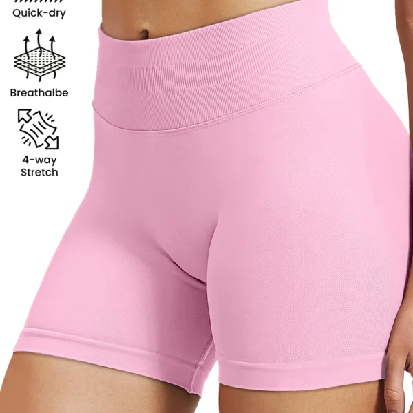 Pilates knit shorts medium intensity training high stretch peach hips no awkward lines casual fitness
