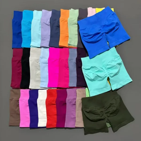 HISTELLO Sports Shorts 4.5‘’ High Waist Women Yoga Workout Shorts Seamless Leggings Stretch Fitness Sweatpants Gym Short